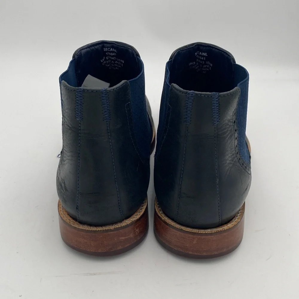 Ted Baker London Kaidon Chelsea Boots Men's 10 Black blue Leather Casual office